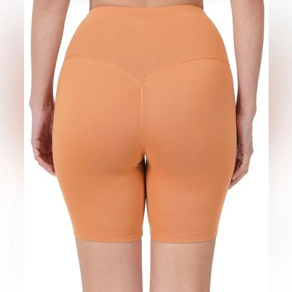 NWT! Mustard Buttery Soft Brushed High Waist Biker Shorts Size Comfortable - Picture 2 of 2
